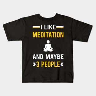 3 People Meditation Meditate Meditating Mindfulness Kids T-Shirt